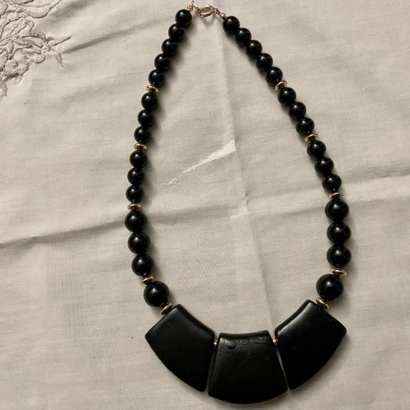 Vintage Artsy Boho Peasant Handmade Lacquer Y2K Paisley 17" Bib Necklace… - Picture 4 of 5
